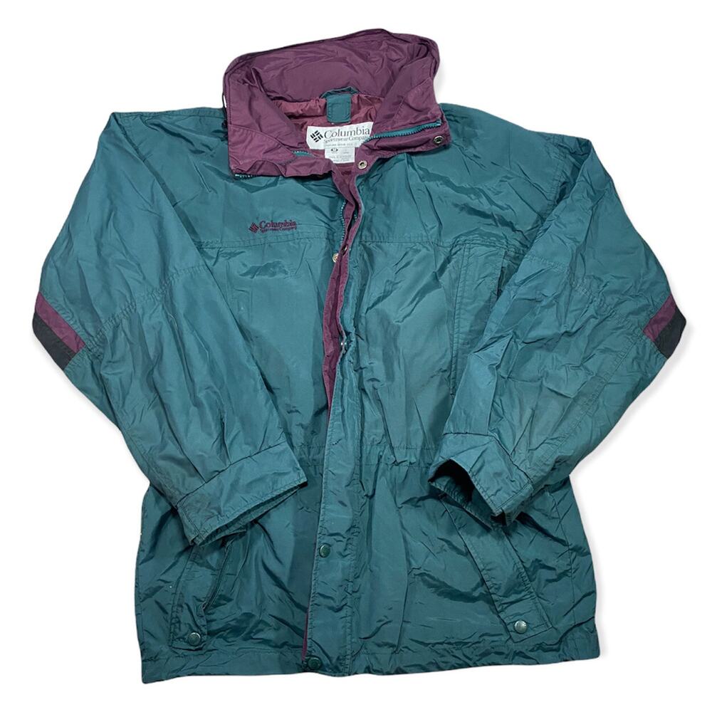 VTG Columbia Long’s Peak Jacket Size Men’s Medium Shell Only Dark Berry/Forest